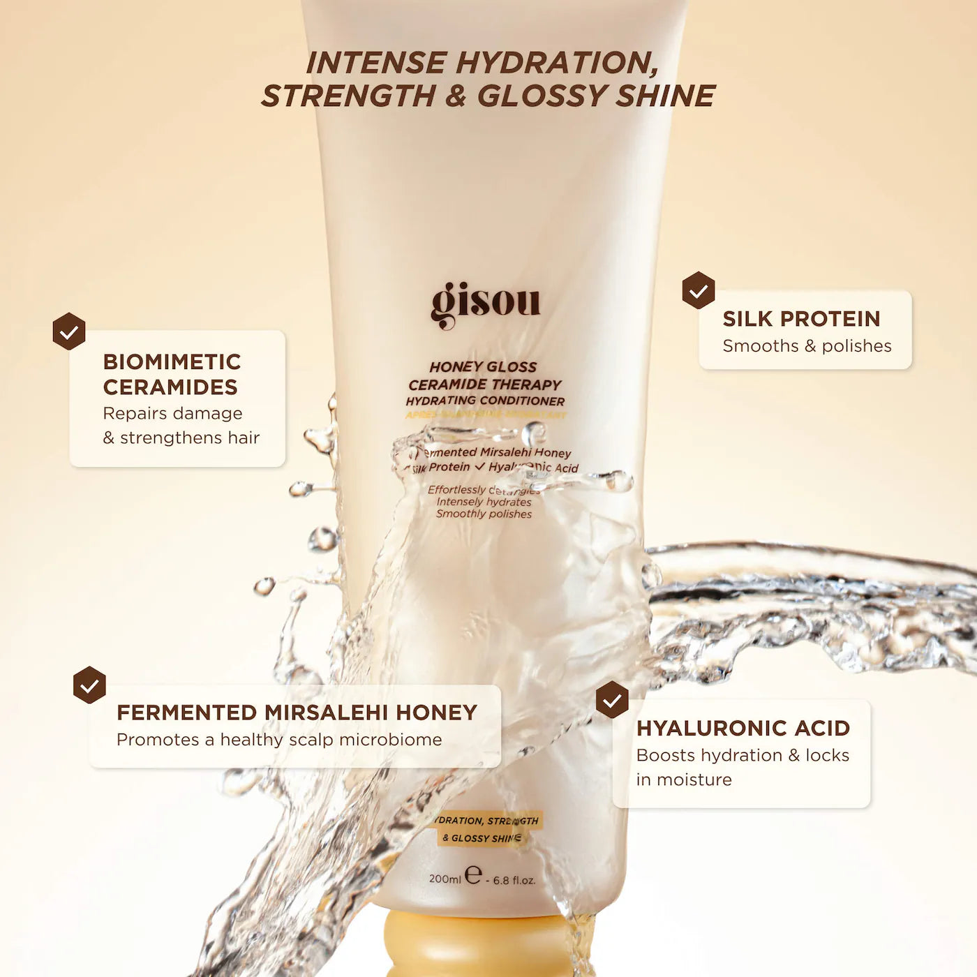 Gisou
Honey Gloss Ceramide Therapy Hydrating Conditioner