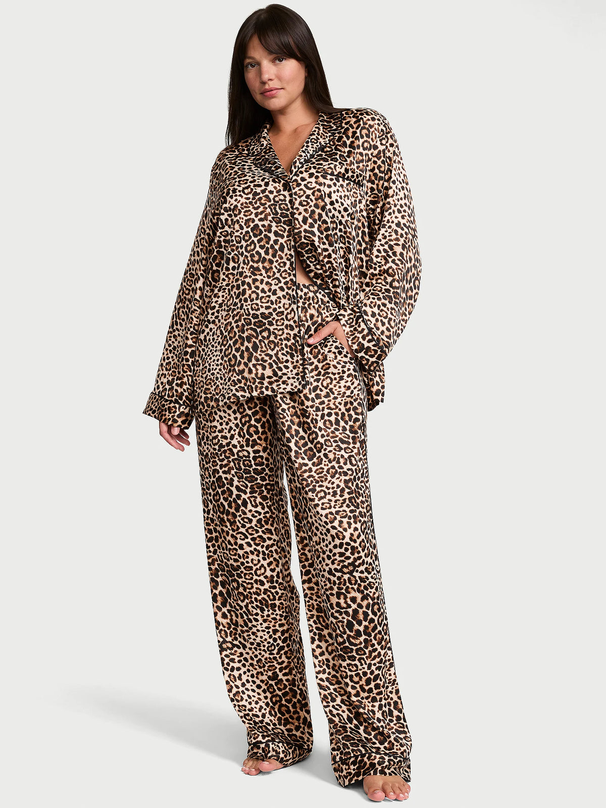 Victoria's Secret Signature Satin Long Pajama Set