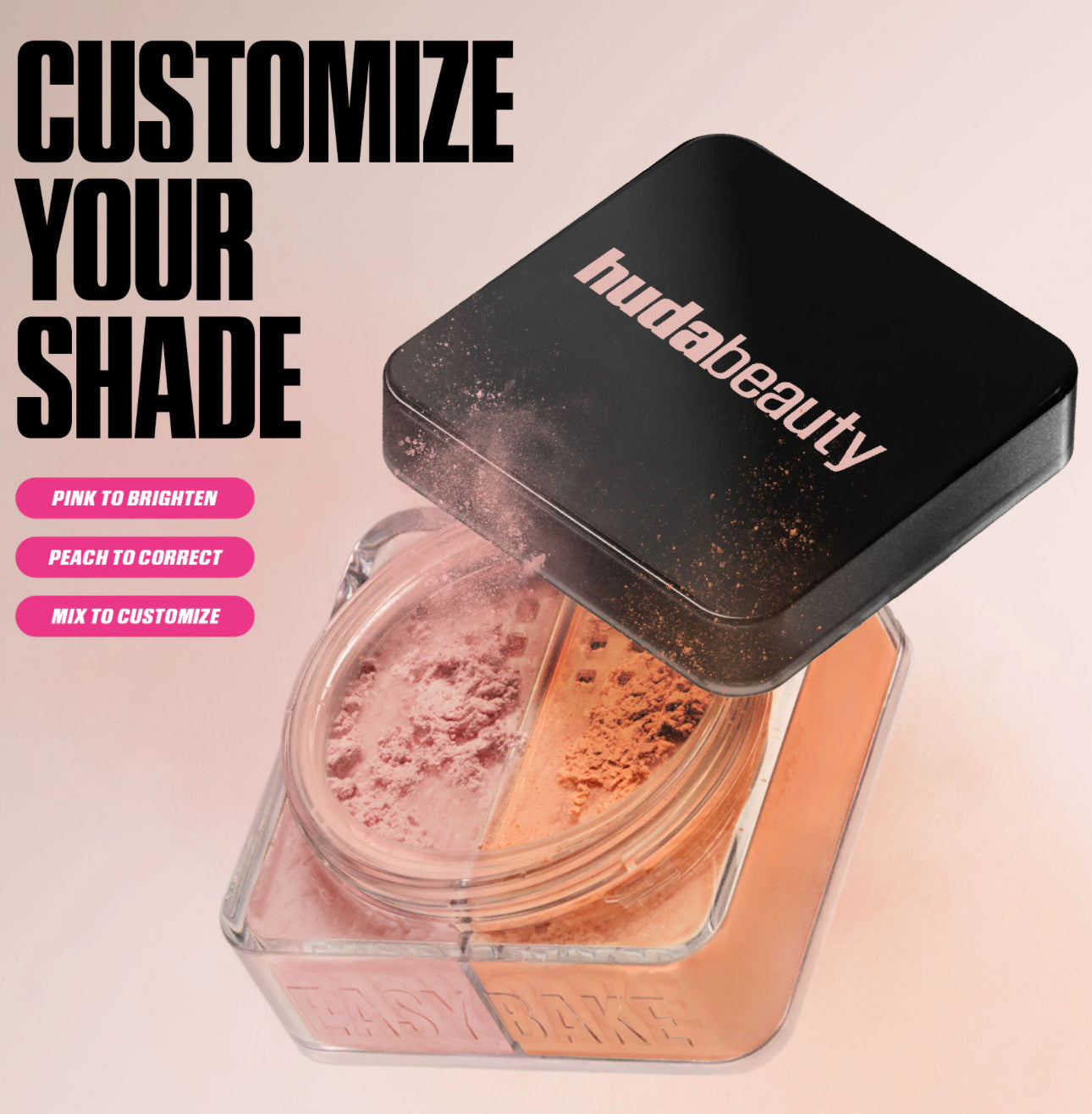 HUDA BEAUTY 
Easy Bake Loose Powder Brightening + Correcting Duo