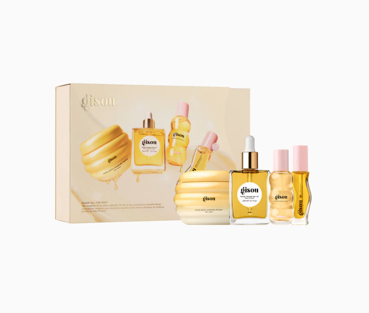Gisou 
Glow All The Way Hair and Lip Gift Set
